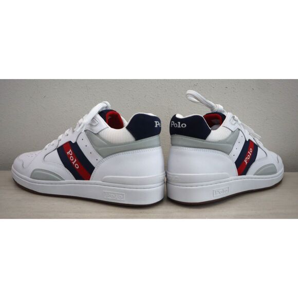 Polo Ralph Lauren Men's Sz 13D White Multi Leather Court Mid Pro Casual Shoes - Picture 10 of 14